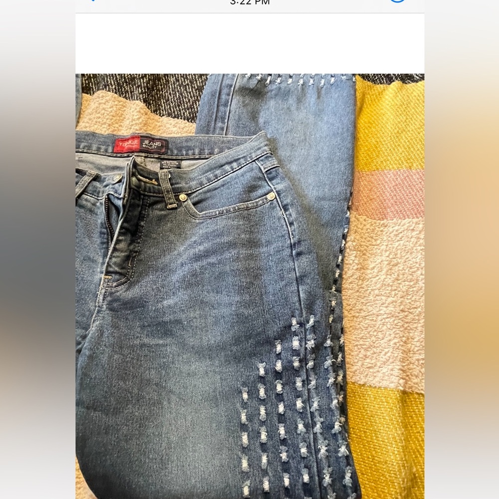 NWOT Y2K Younique Trendy Bootcut Frayed Hem Jeans - Picture 3 of 7